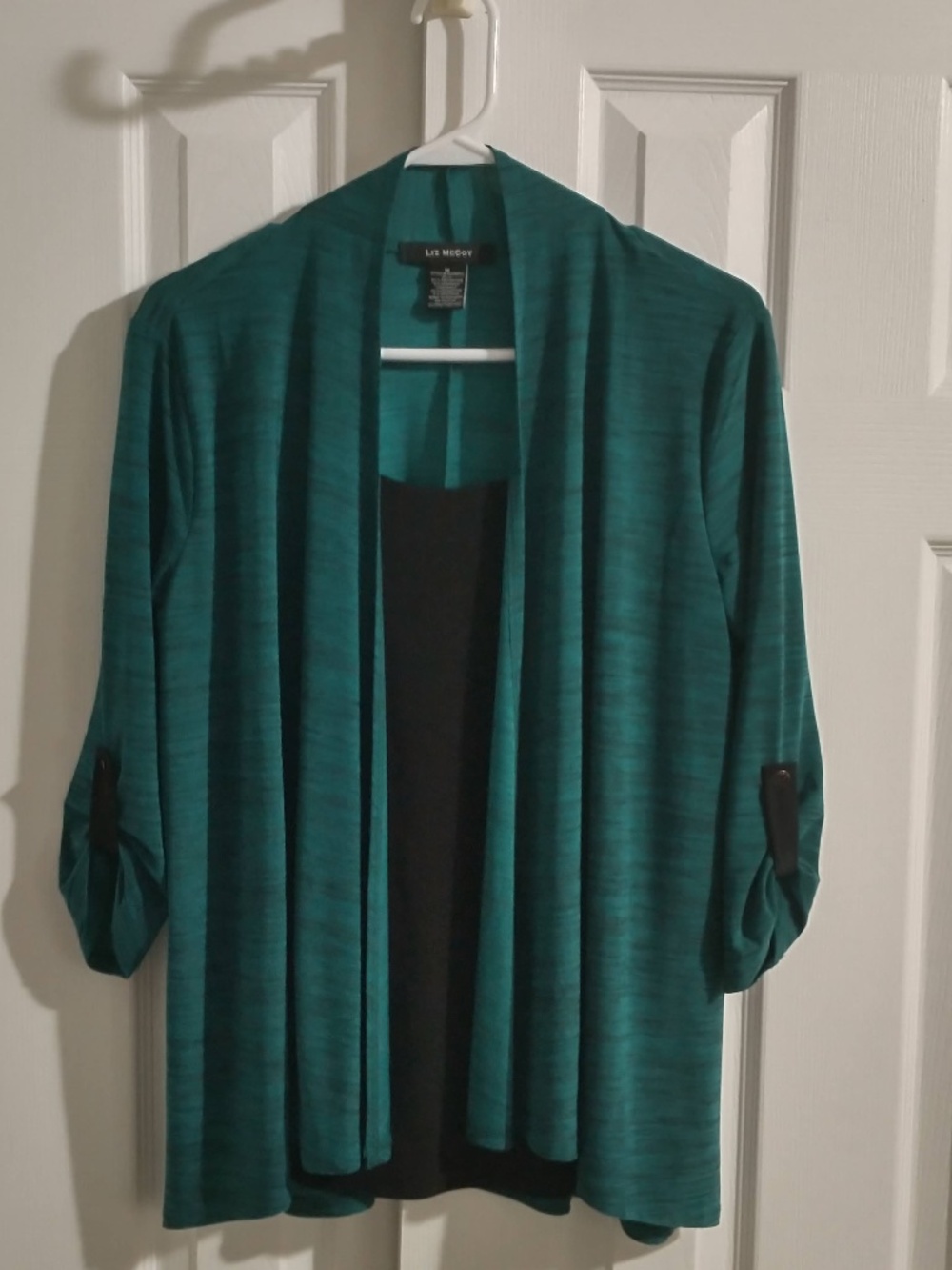 Liz McCoy Green and Black Top Size Medium